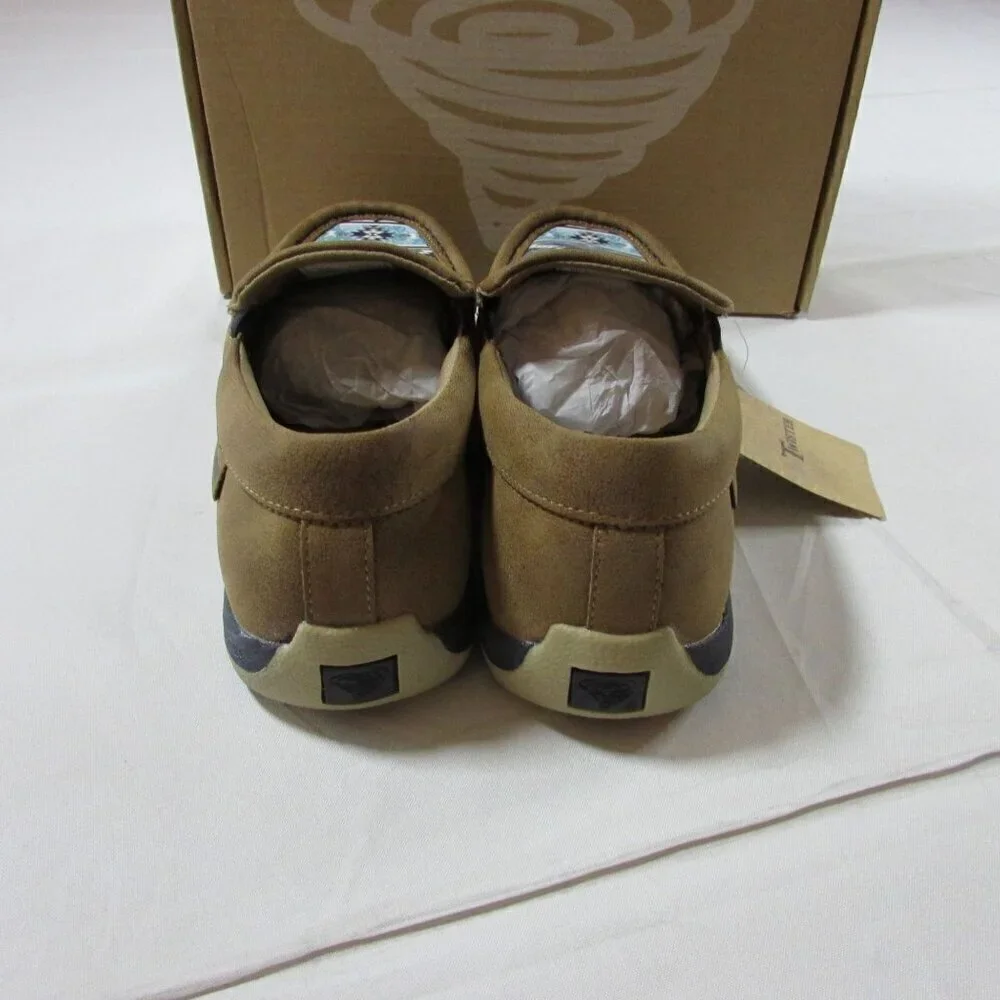 Twister M&F Western Youth Kid's Casual Aztec Moccasin Shoe - Navy/Tan